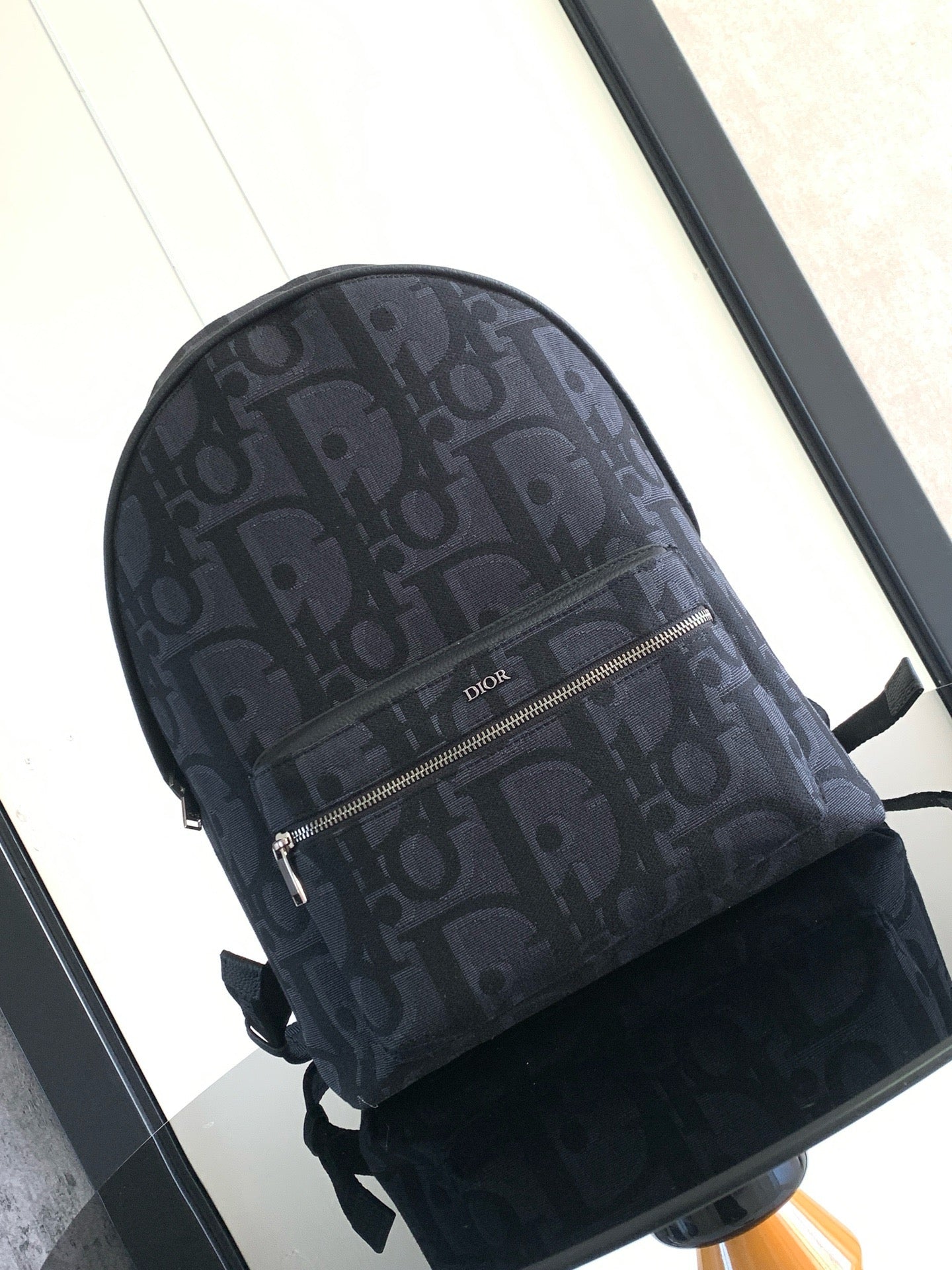 Dark Blue and Beige Backpack