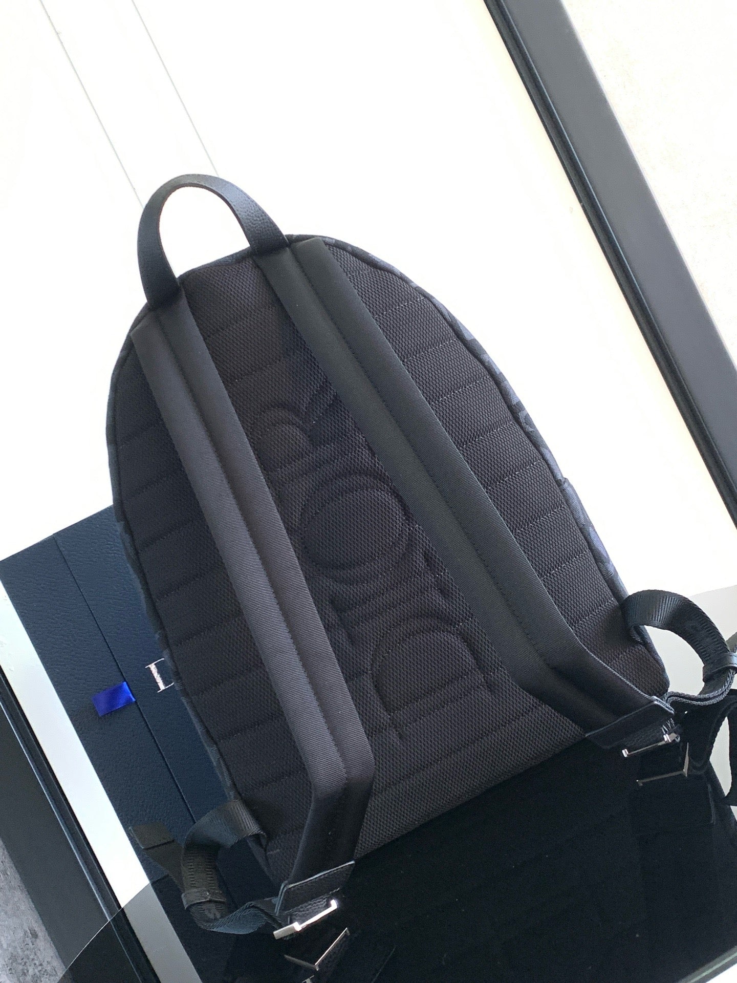 Dark Blue and Beige Backpack