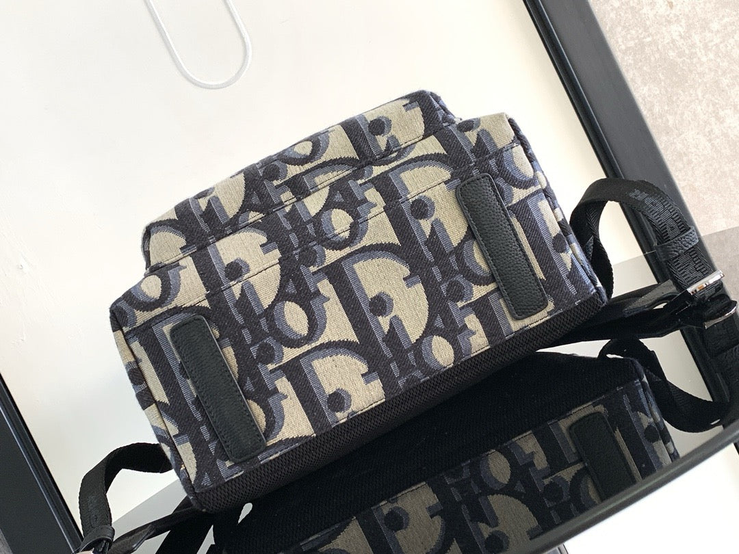 Dark Blue and Beige Backpack