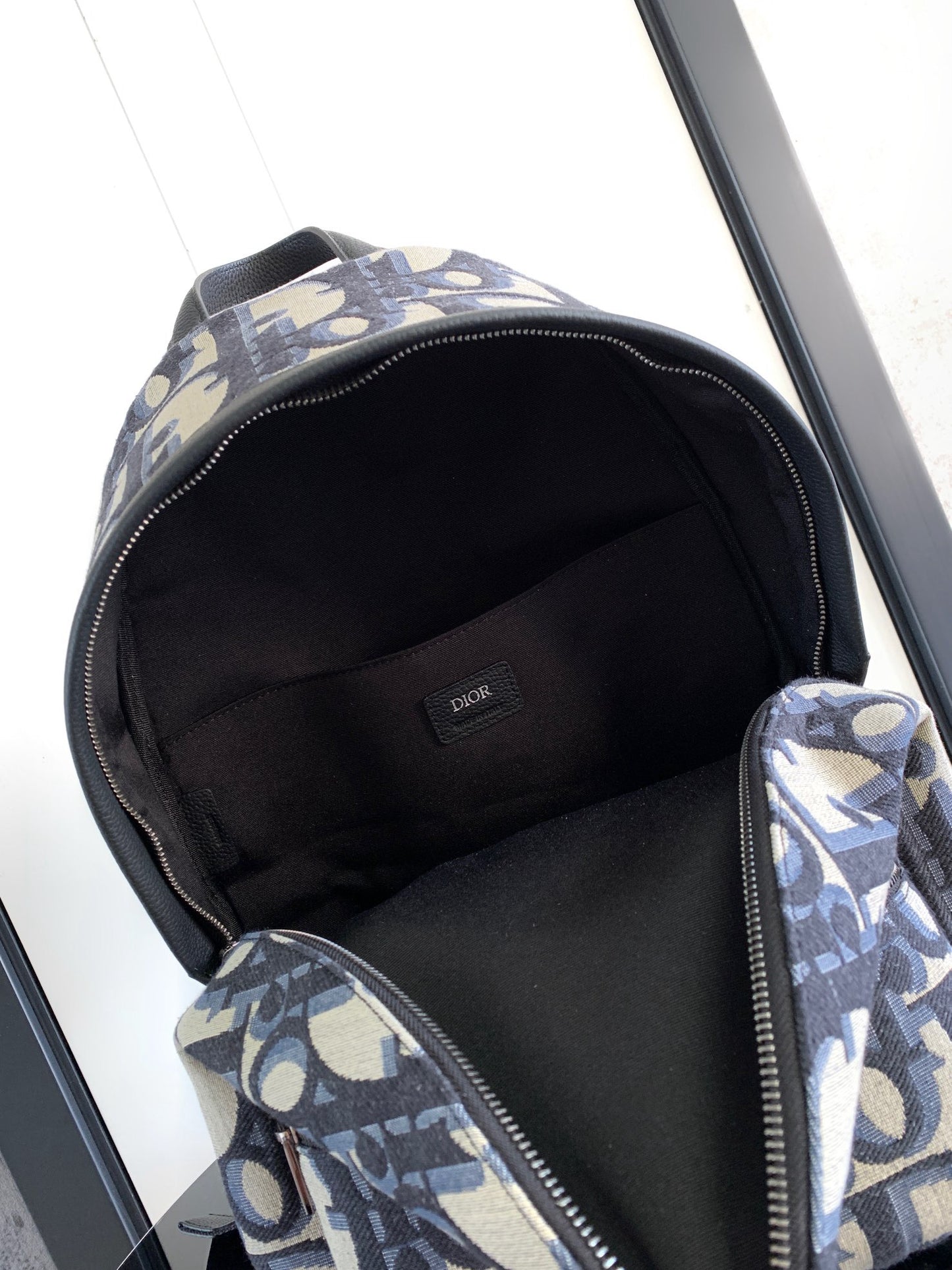Dark Blue and Beige Backpack