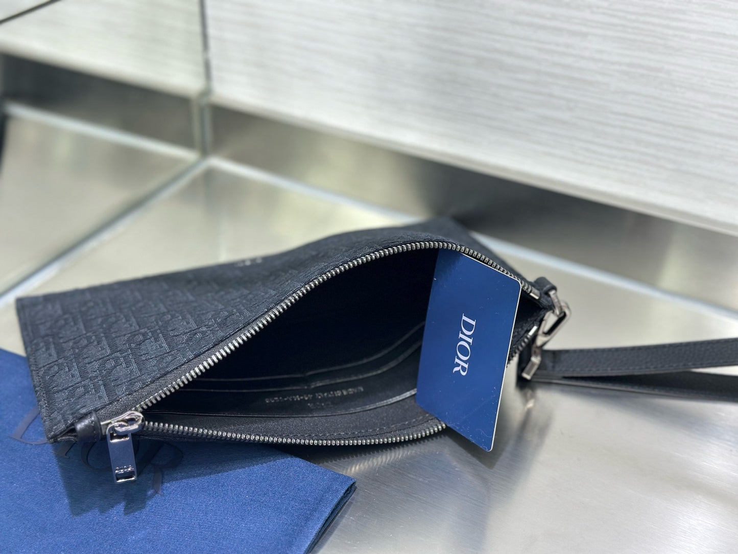 Dark Blue and Beige Bag