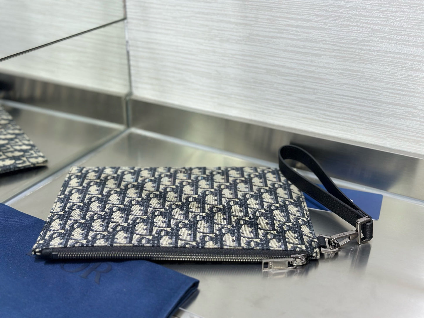 Dark Blue and Beige Bag