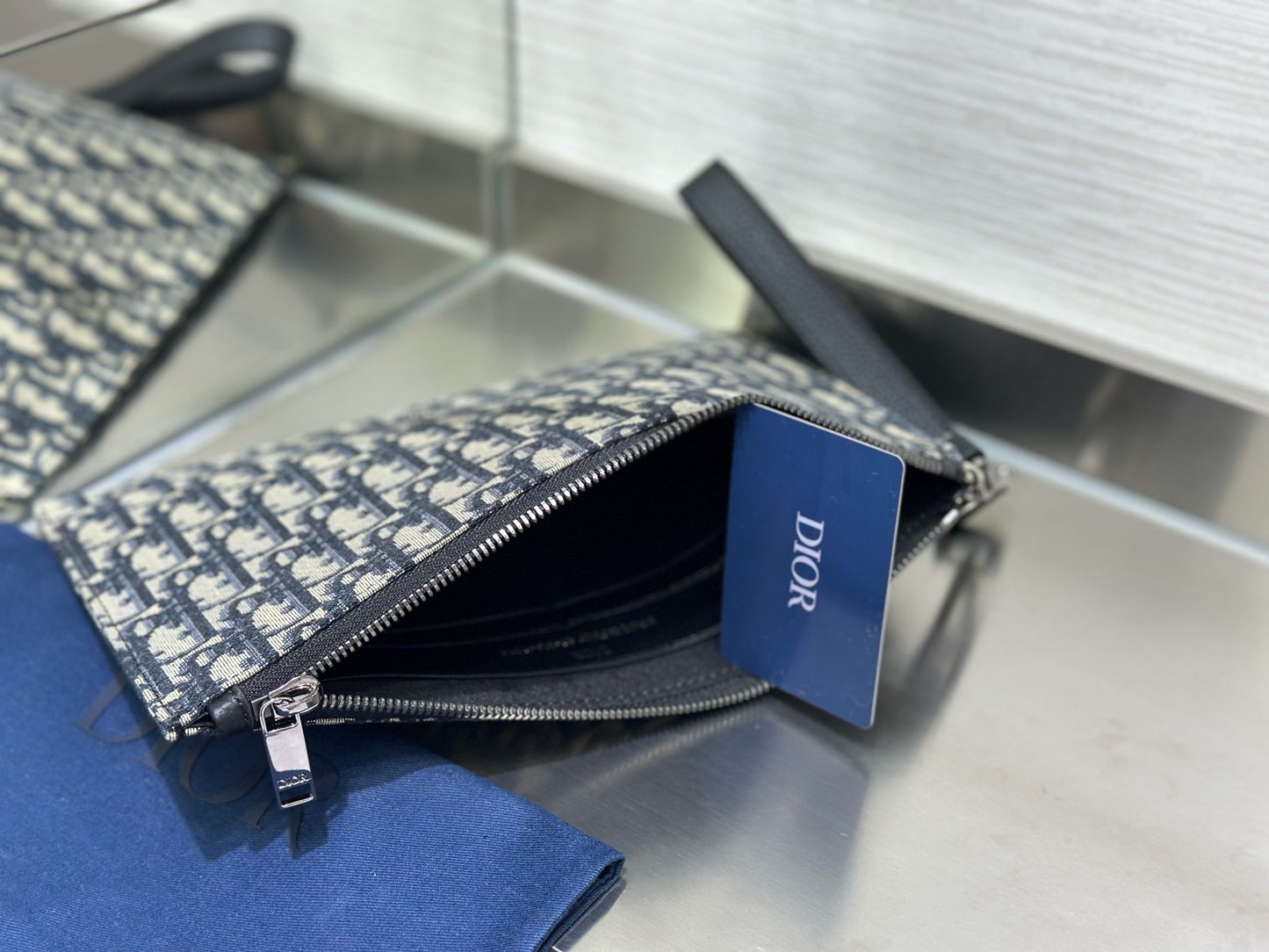 Dark Blue and Beige Bag