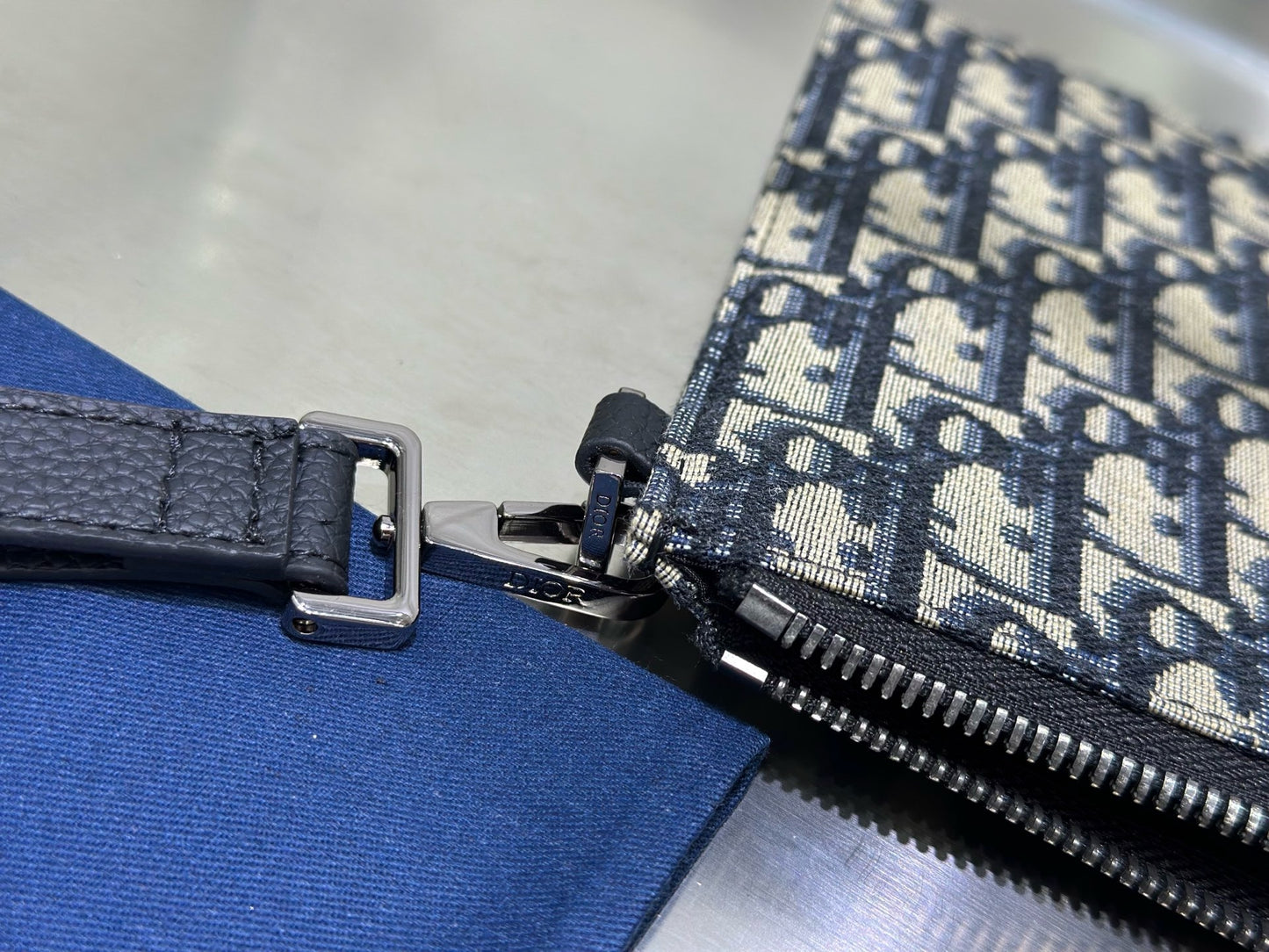 Dark Blue and Beige Bag