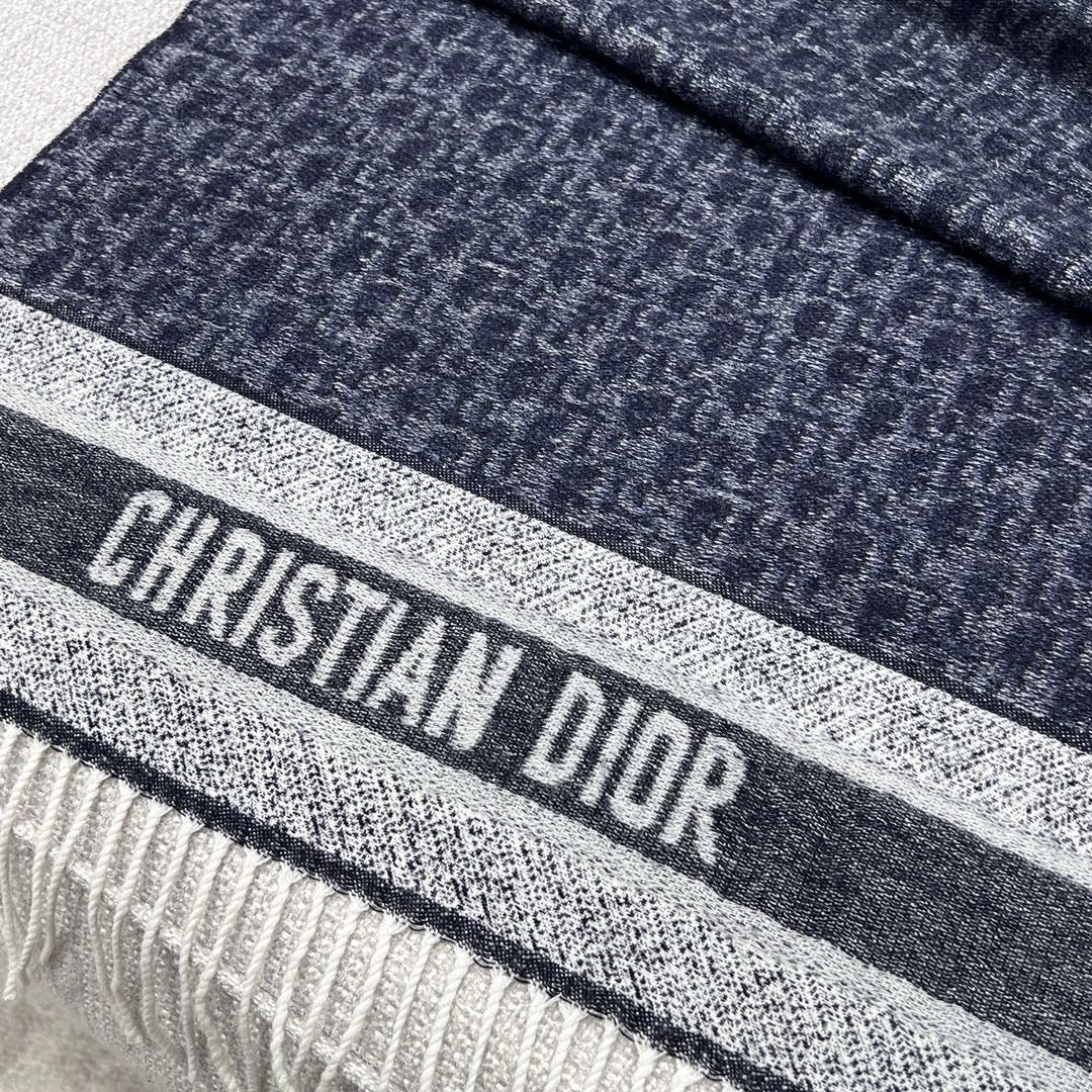 Gray and Dark Blue Scarf