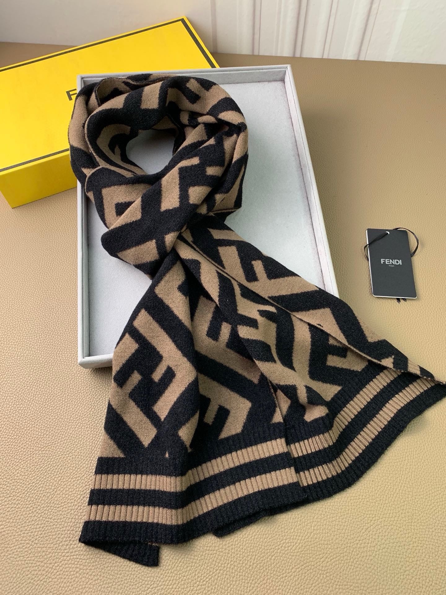 Black Khaki Scarf