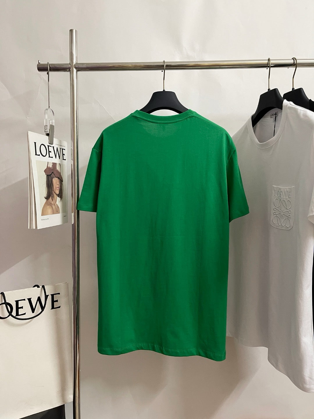 White, Black and Green T-shirt