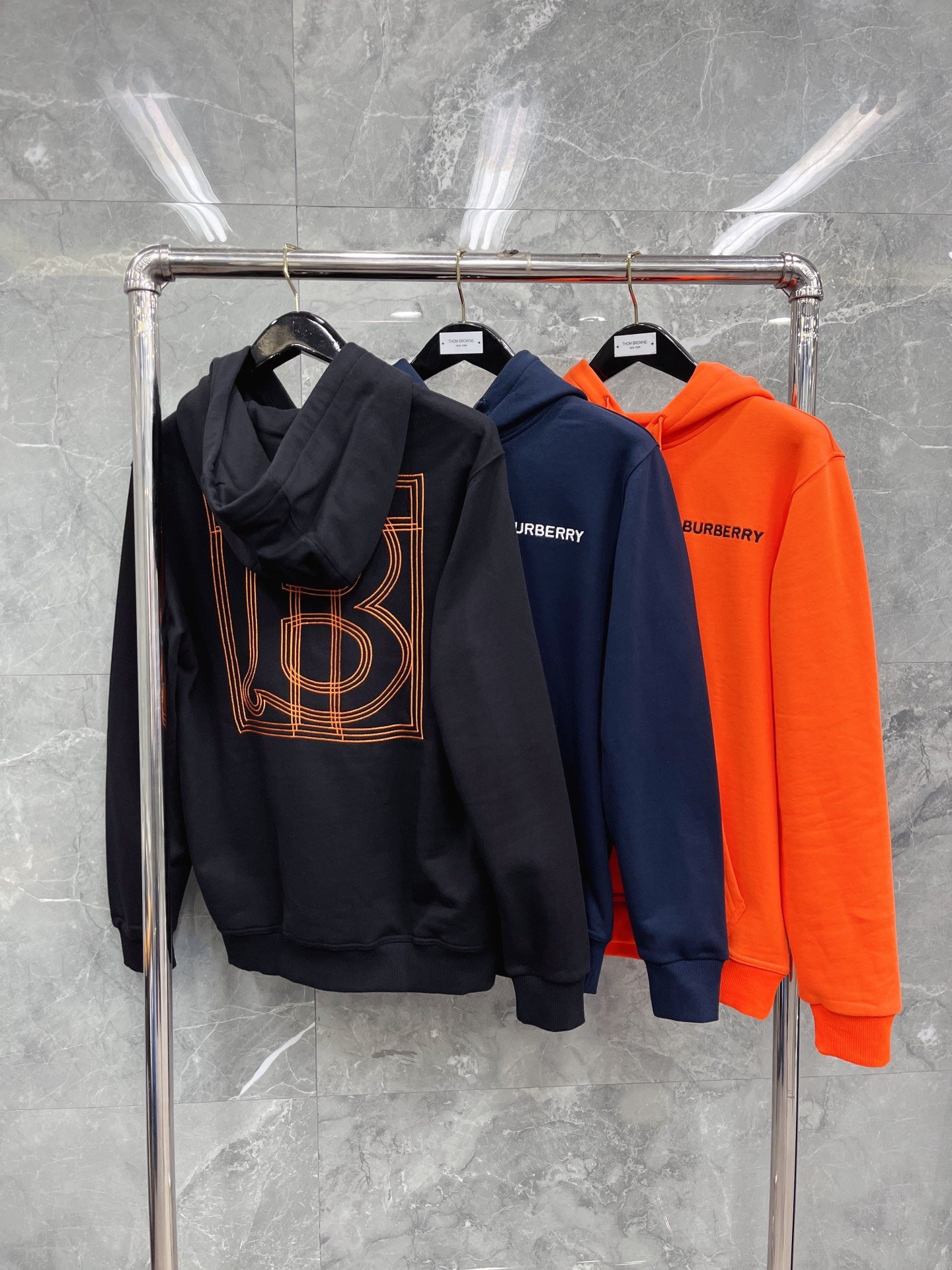 Black, Dark blue and Orange Hoodie