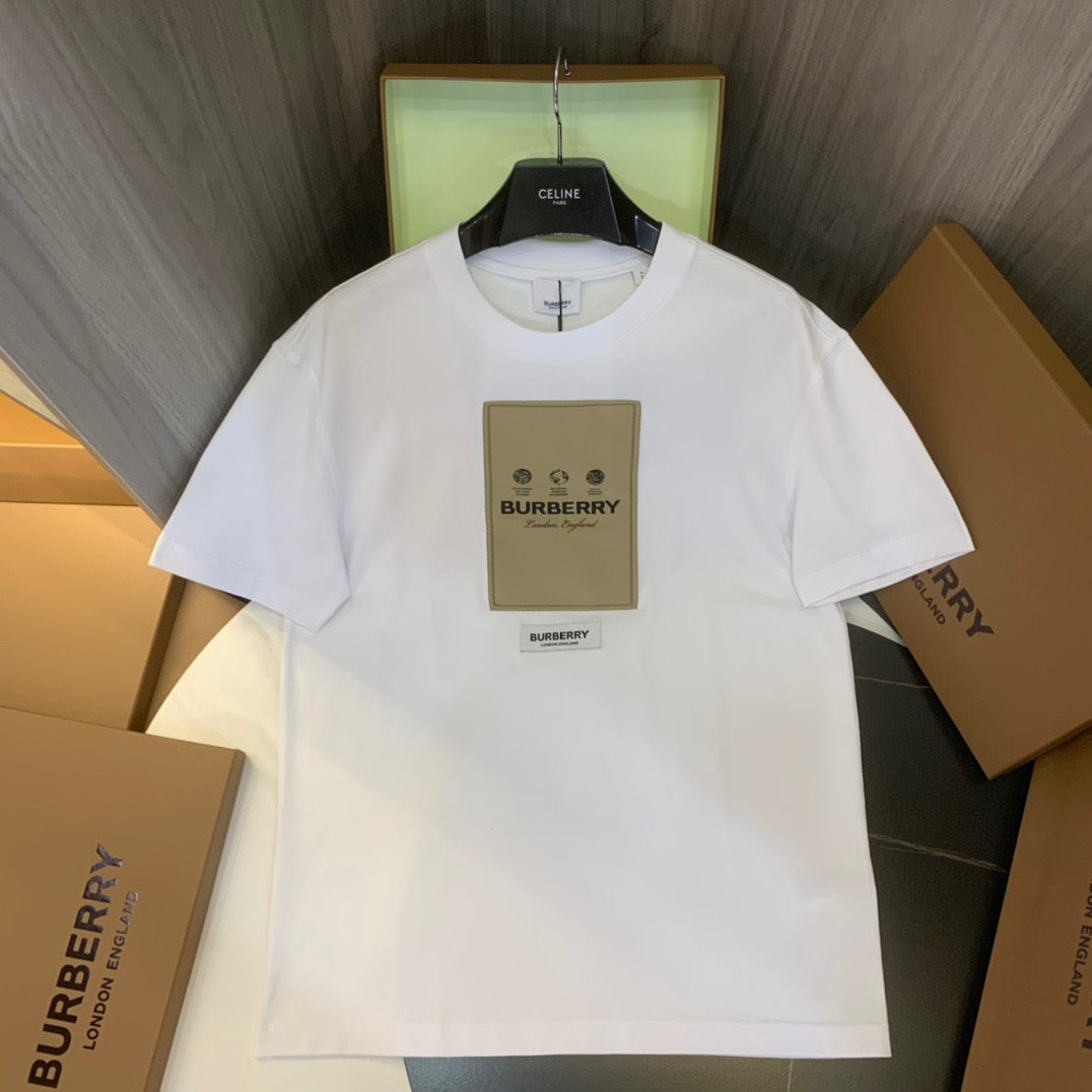 Khaki,Black and White T-shirt