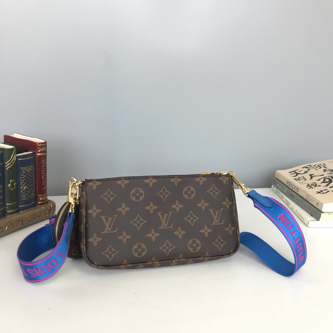 Blue, Black and Flamingo Bags
