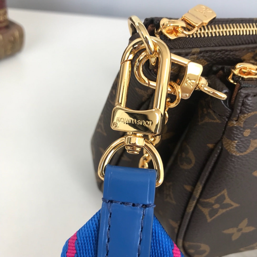 Blue, Black and Flamingo Bags