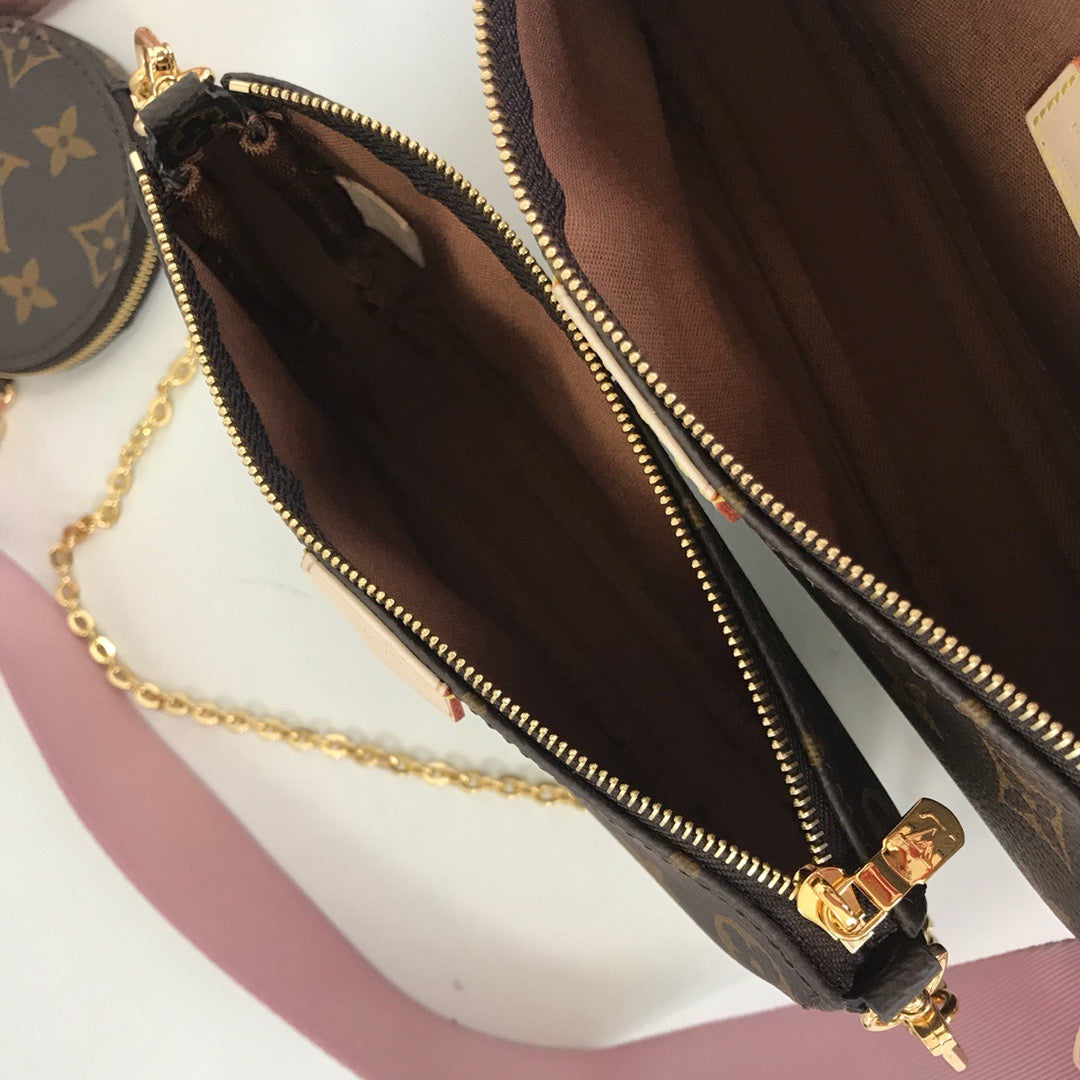 Blue, Black and Flamingo Bags