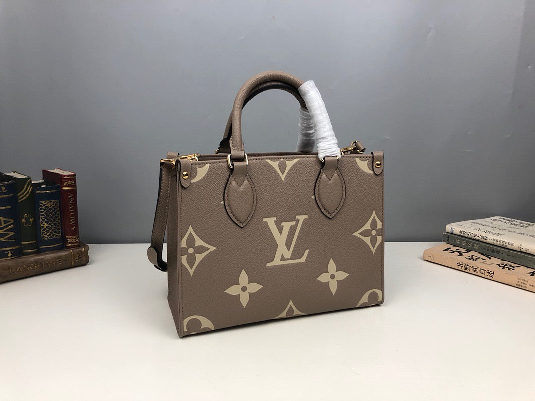 Wheat, Brown, Black, Gray and Deep Pink Bags