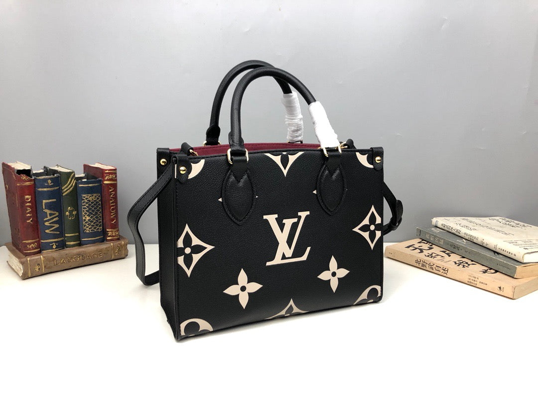 Wheat, Brown, Black, Gray and Deep Pink Bags