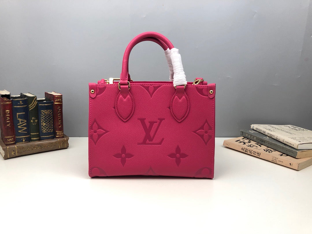Wheat, Brown, Black, Gray and Deep Pink Bags