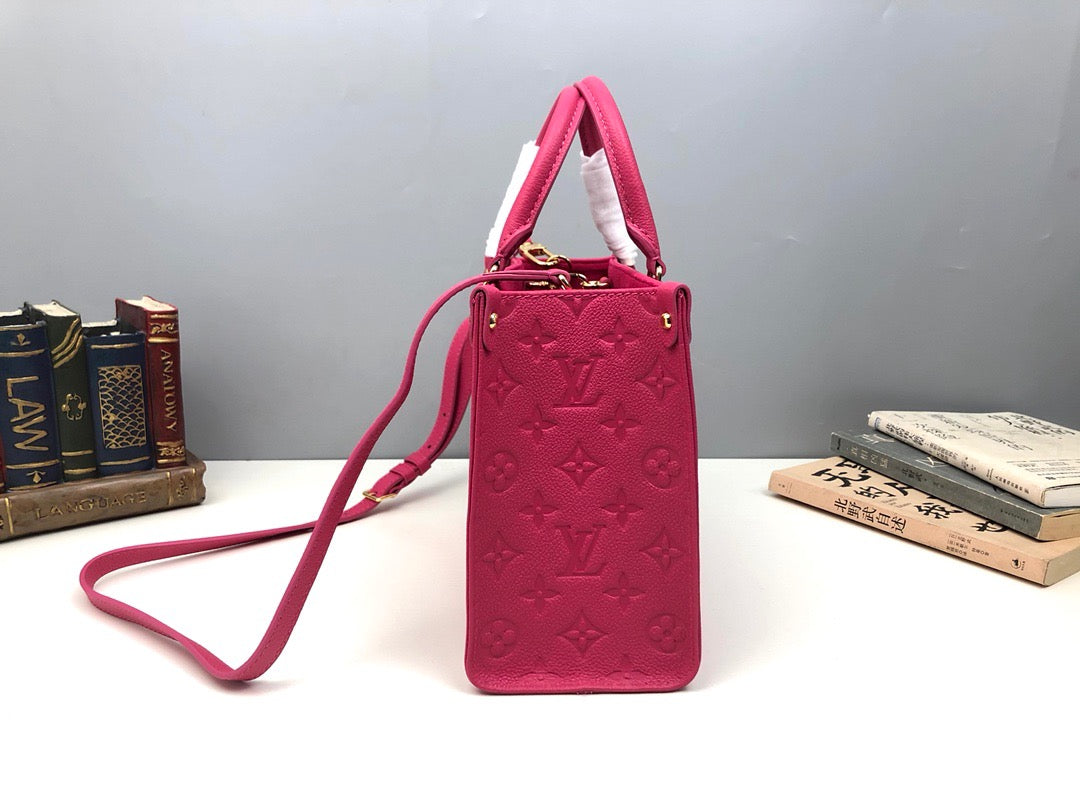 Wheat, Brown, Black, Gray and Deep Pink Bags
