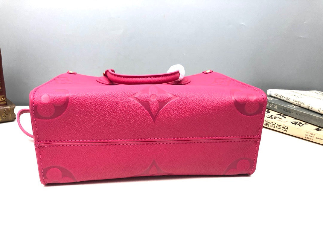 Wheat, Brown, Black, Gray and Deep Pink Bags
