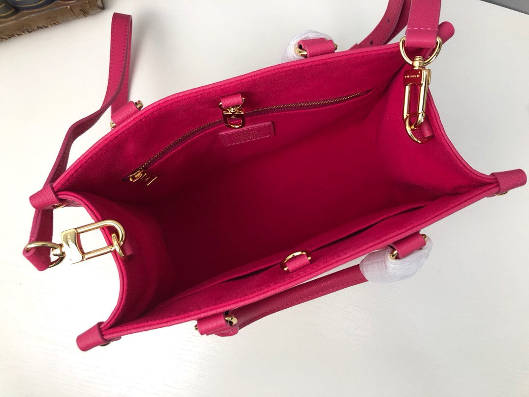 Wheat, Brown, Black, Gray and Deep Pink Bags