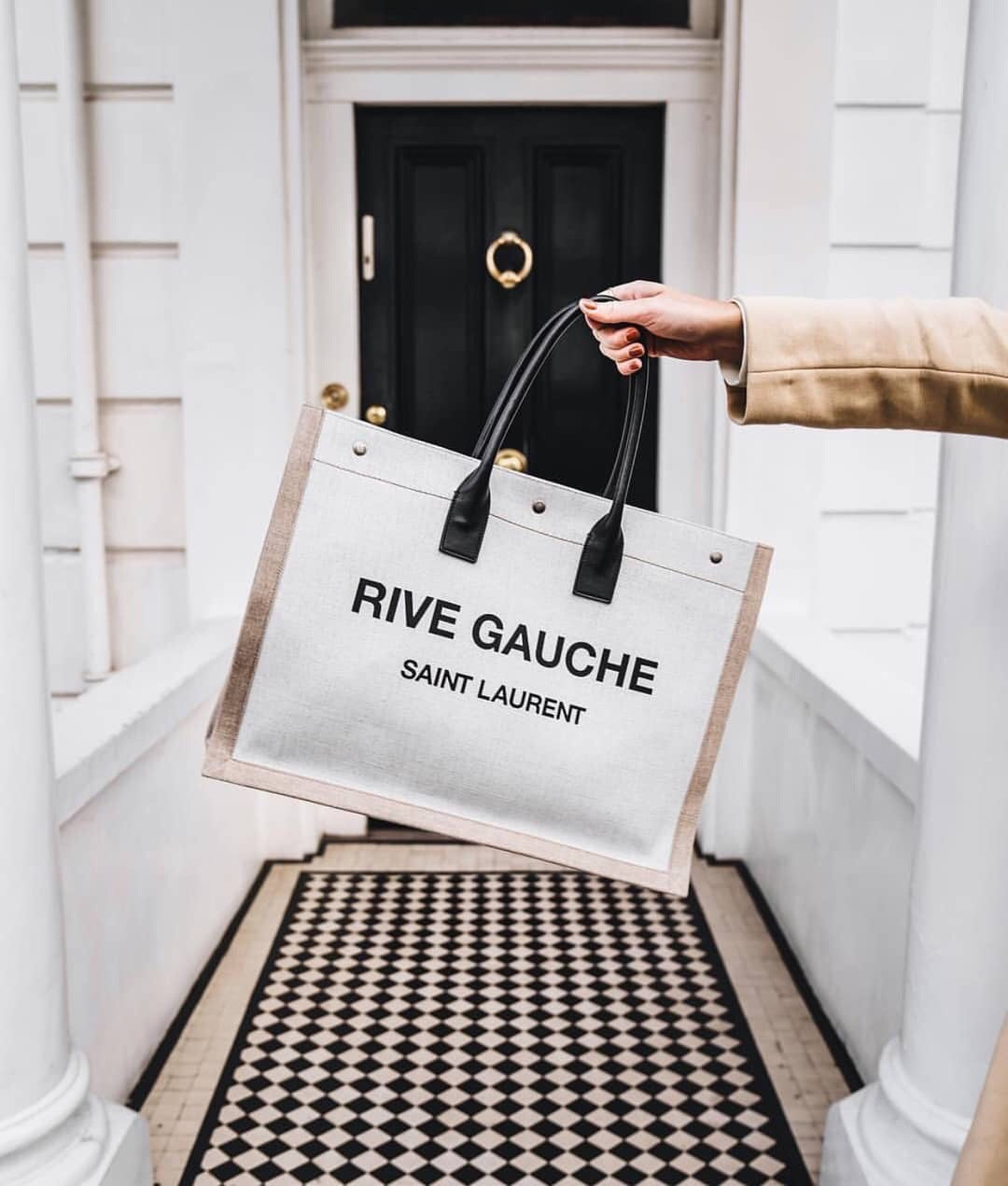 Off White and Black Bags