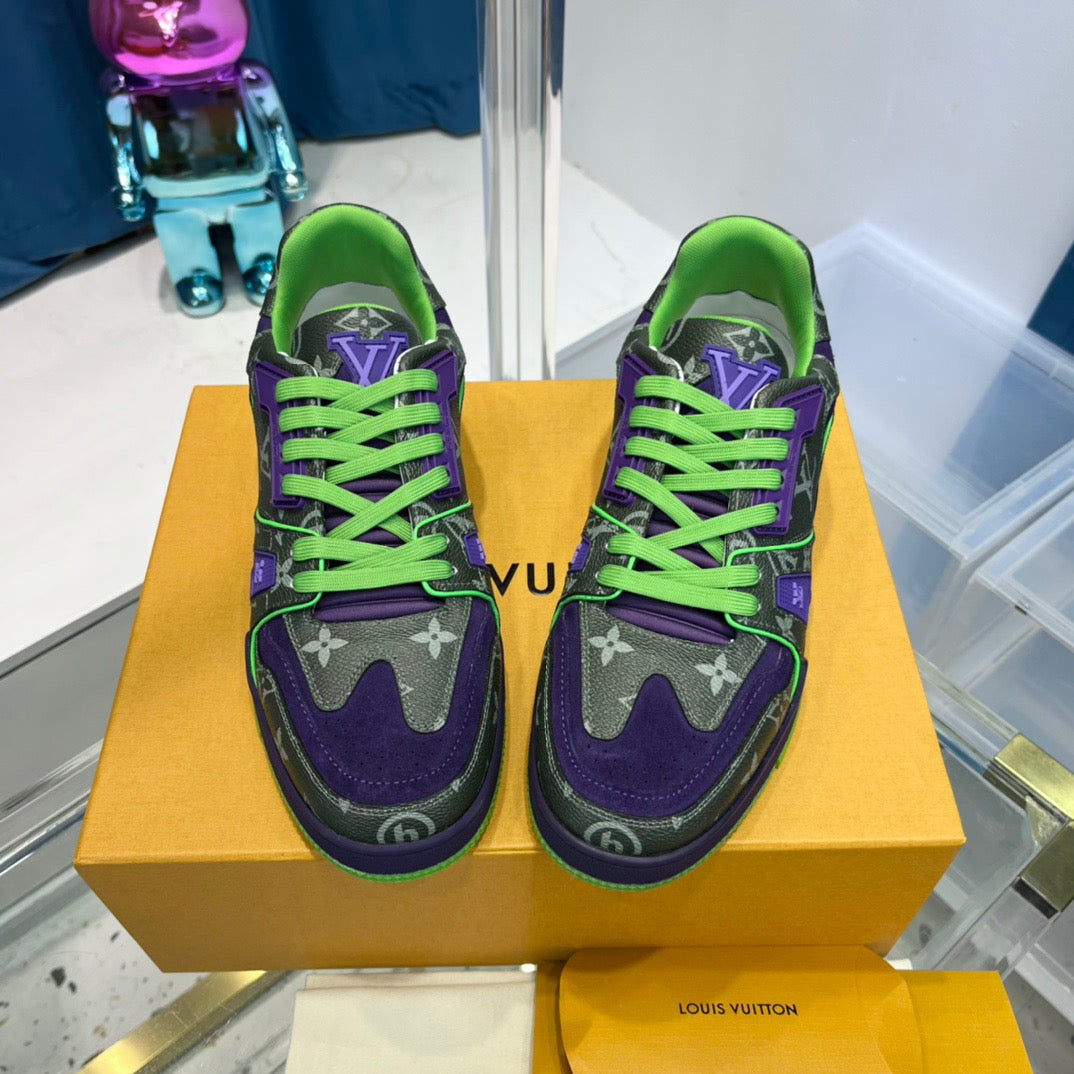 Blue green, Yellow white and Black white Shoes