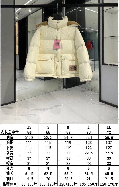 Chaquetas blancas y rojas